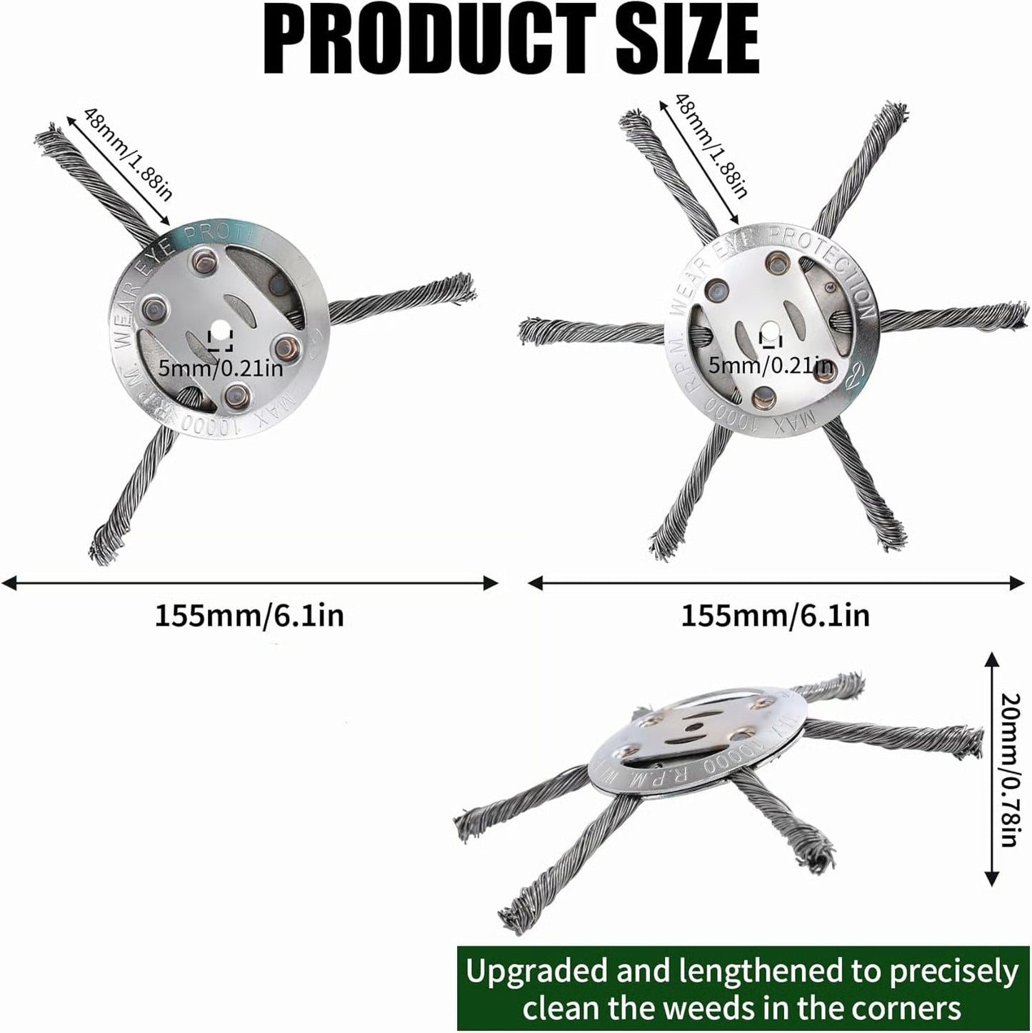 πΏ 6-inch Steel Wire Brush Cutter Trimmer Head - 49% OFF! π₯ Durable & Efficient Weed Removal Tool for Lawn Careπ₯