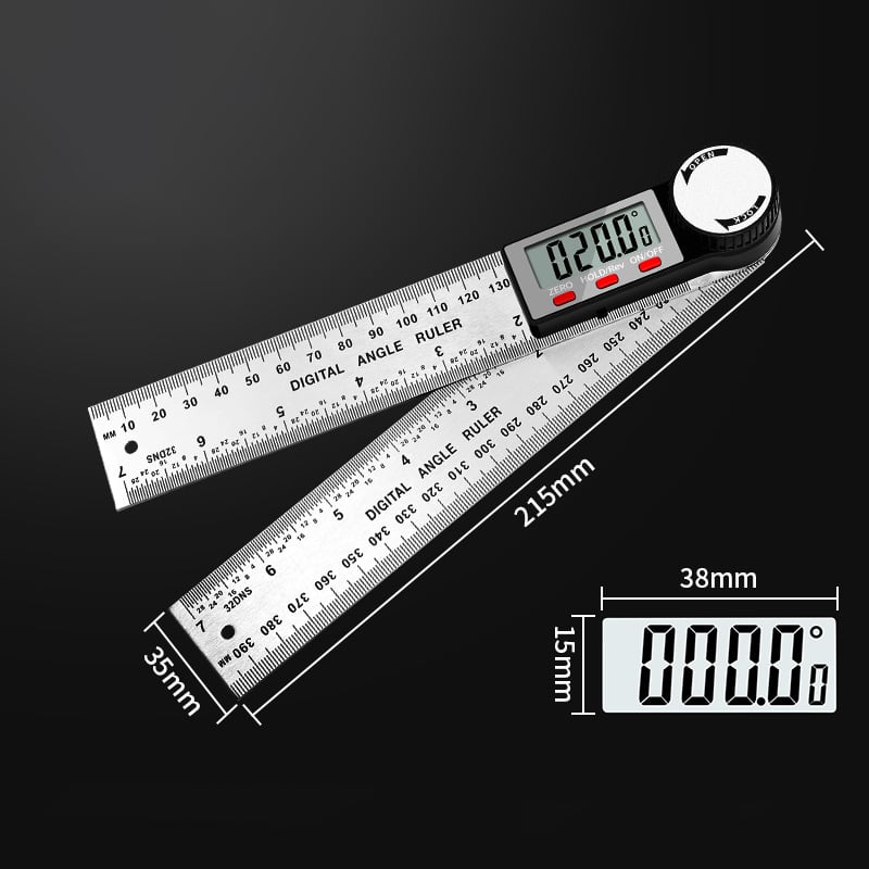 🔥 ZAKDAVI™ Digital Angle Ruler 📏 | Precision Measuring Tool with LCD Display for DIY & Woodworking