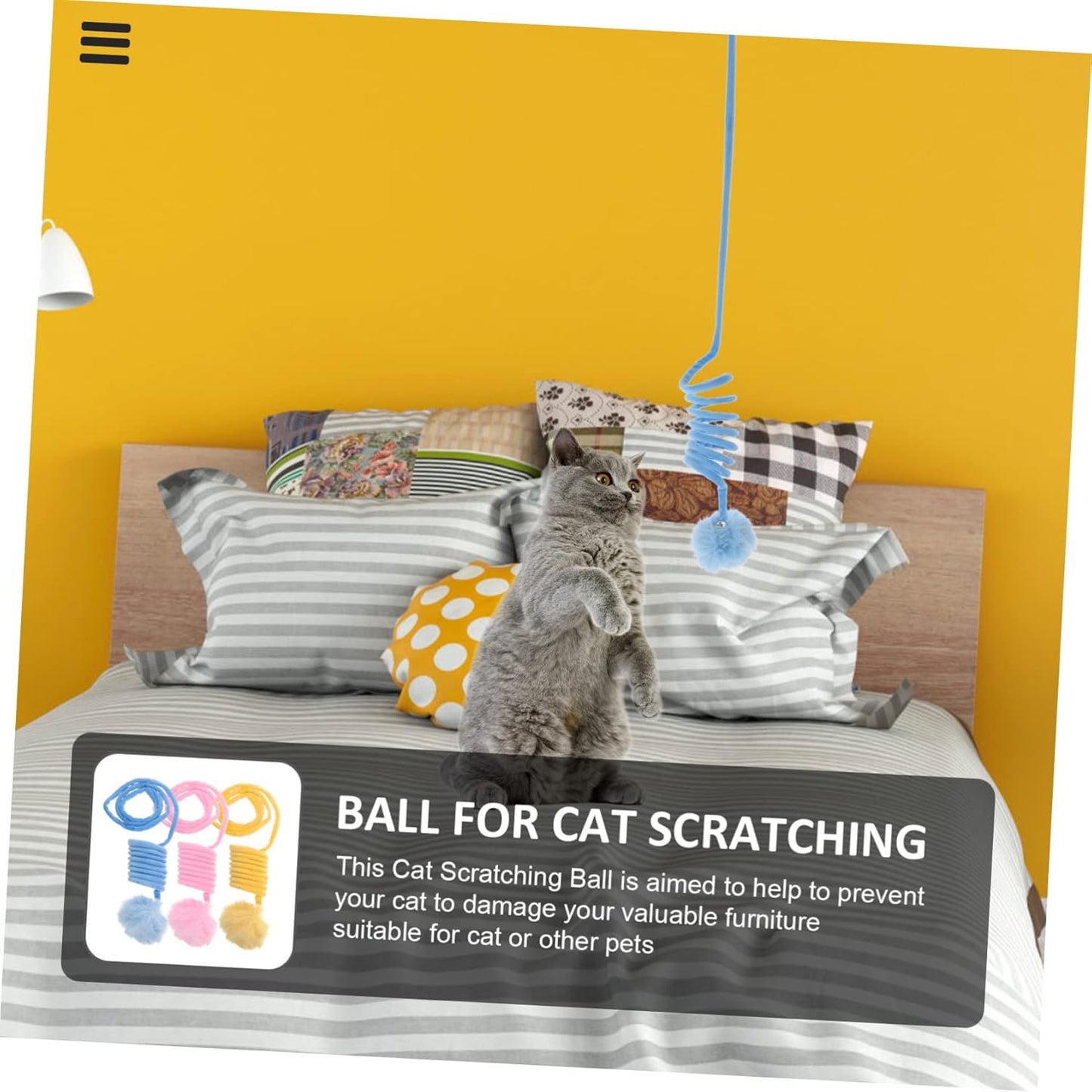 🐾 Hanging Cat Teaser Stick – Interactive Plush Toy & Scratcher for Happy, Active Indoor Cats!