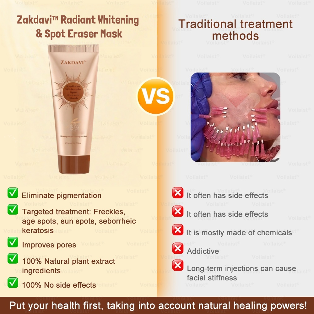 🏵️ Zakdavi™ Radiant Whitening & Spot Eraser Mask✨| For Face and Body - Formulated with natural ingredients to permanently eliminate age spots, freckles, sun spots, and liver spots.