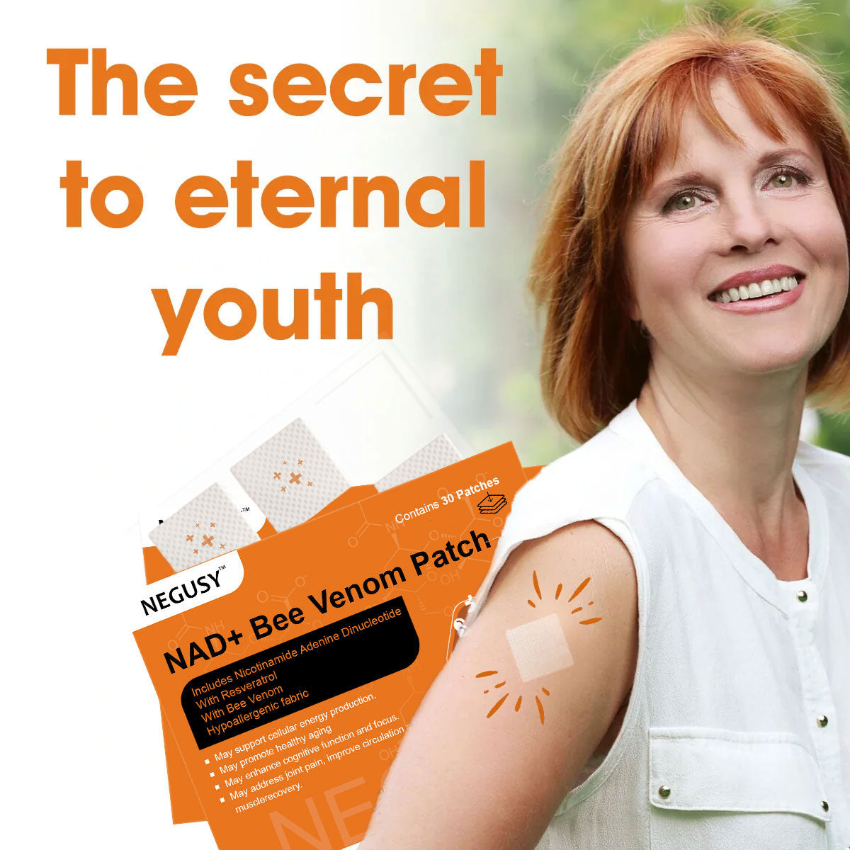 [7 Days to See Results] Negusy™ NAD+ Bee Venom Skin Patch – Ultimate Skin Rejuvenation & Energy Boost（Last Day Discount：70%）