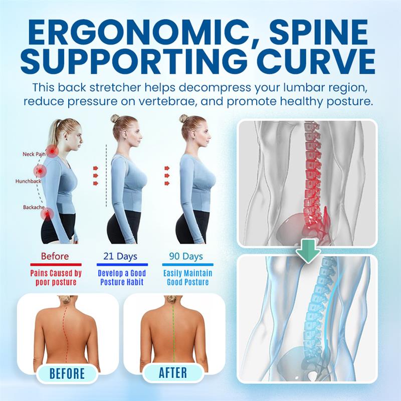 Back Stretcher for Lower Back Pain Relief - 4 Level Adjustable Lumbar Back Cracker Board