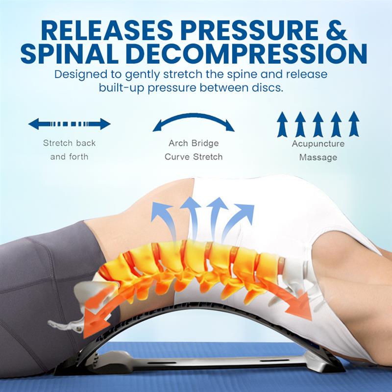 Back Stretcher for Lower Back Pain Relief - 4 Level Adjustable Lumbar Back Cracker Board