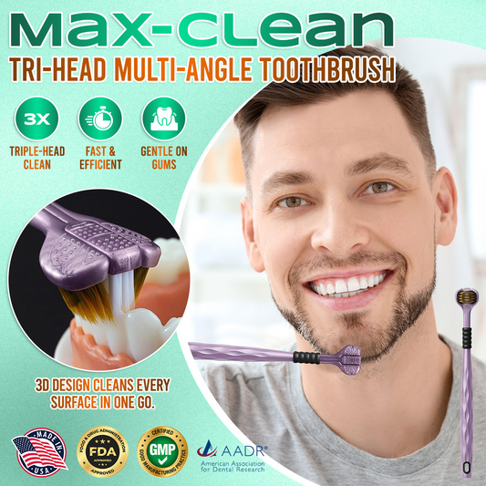✨ 360° Tri-Head Toothbrush: The Ultimate Clean for Braces & Sensitive Gums 🦷
