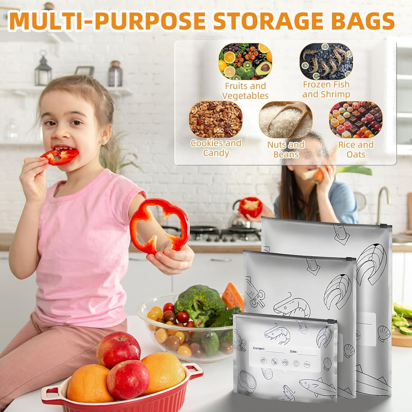 ✨ Reusable Aluminum Foil Sealable Food Storage Bags | Lock in Freshness, Prevent Leaks & Organize Your Kitchen ♻️🔒