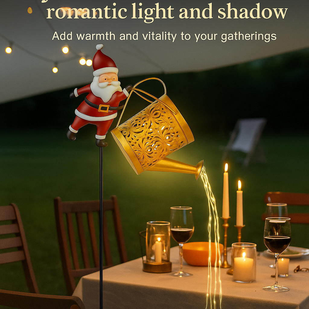 🎅 Santa's Magical Solar Watering Can Light ✨