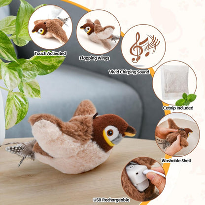 🔥Last Day 40% OFF - 🐾Interactive Chirping Bird Pet Toy