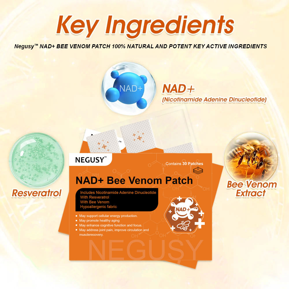 [7 Days to See Results] Negusy™ NAD+ Bee Venom Skin Patch – Ultimate Skin Rejuvenation & Energy Boost（Last Day Discount：70%）