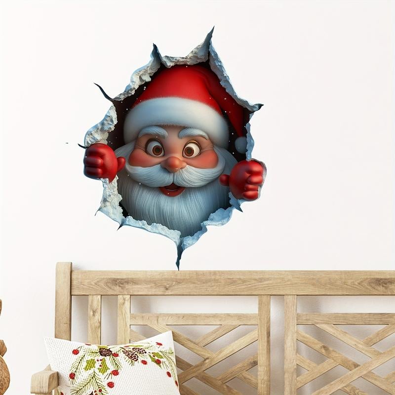 🔥Christmas Santa Creative Wall Sticker – Peel & Stick Holiday Decor | Damage-Free, Festive Home Décor✨