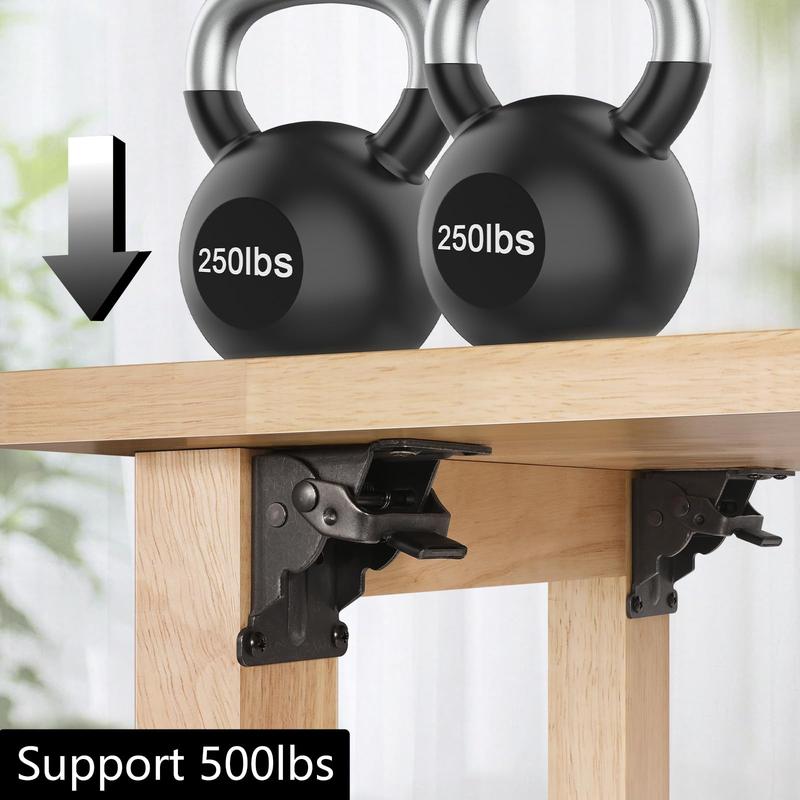 Heavy-Duty Foldable Support Brackets – 500 lbs Load, Auto-Locking Design for Tables, Beds & More