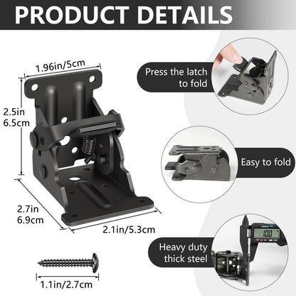 Heavy-Duty Foldable Support Brackets – 500 lbs Load, Auto-Locking Design for Tables, Beds & More