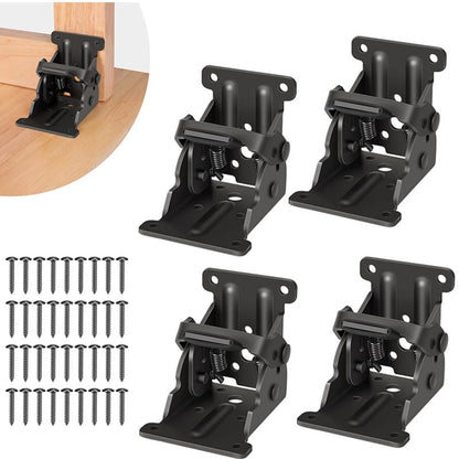 Heavy-Duty Foldable Support Brackets – 500 lbs Load, Auto-Locking Design for Tables, Beds & More