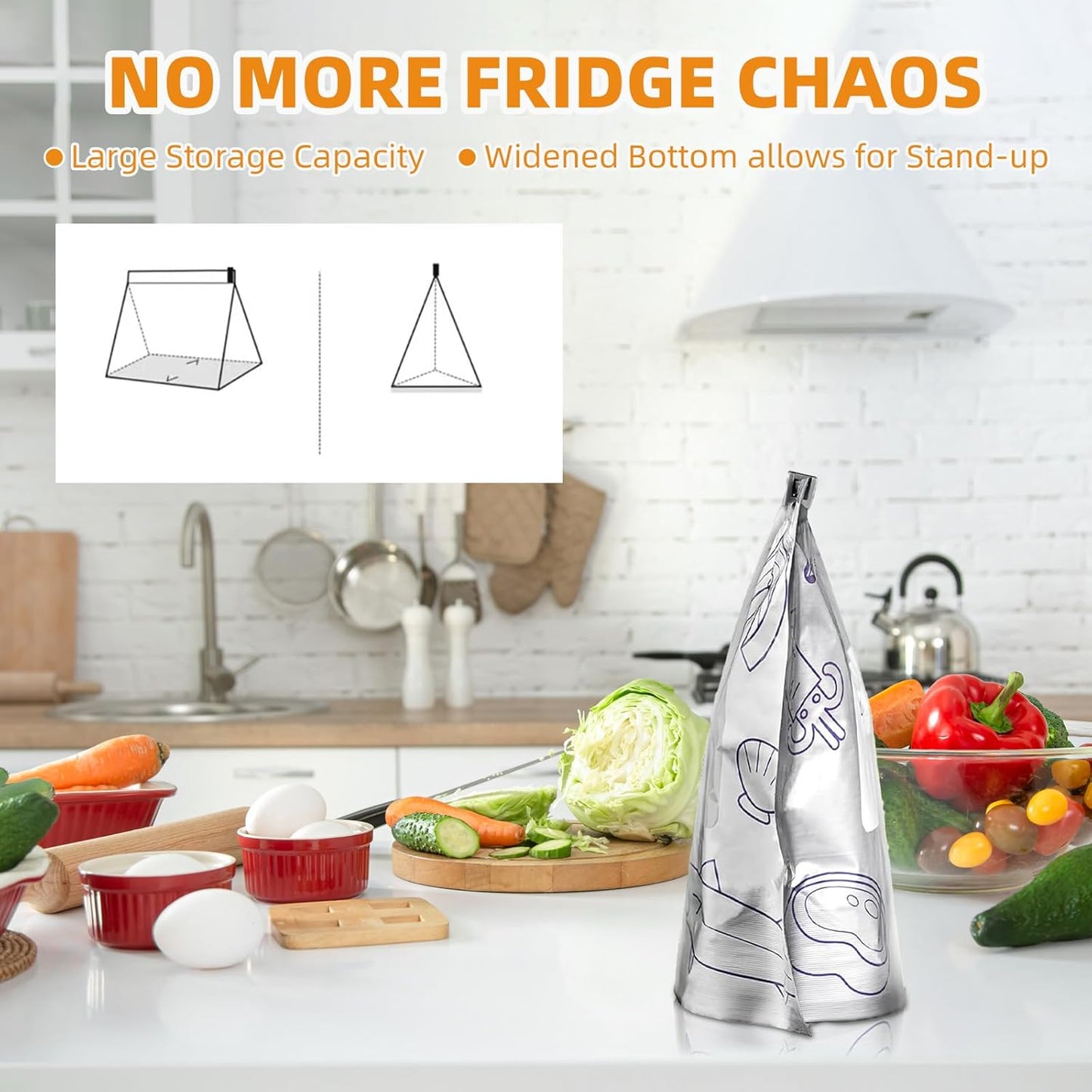 ✨ Reusable Aluminum Foil Sealable Food Storage Bags | Lock in Freshness, Prevent Leaks & Organize Your Kitchen ♻️🔒