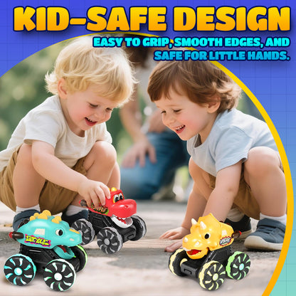 🚚 Press & Go Dino Truck Toy 🦖 | Motion-Activated Lights & Fun Sounds 🎁 Perfect Birthday Gift for Toddlers ✨