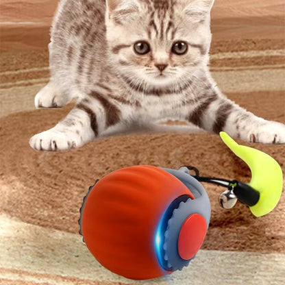 🐱Interactive Electric Roller Ball with Teasing Tail - Smart Cat Toy 🎉