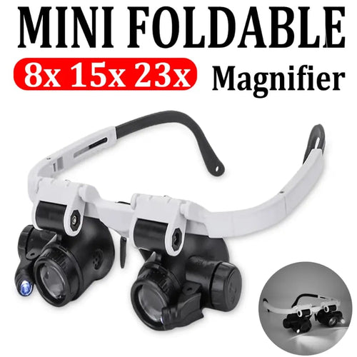 LED Glasses Magnifier 8x 15x 23x