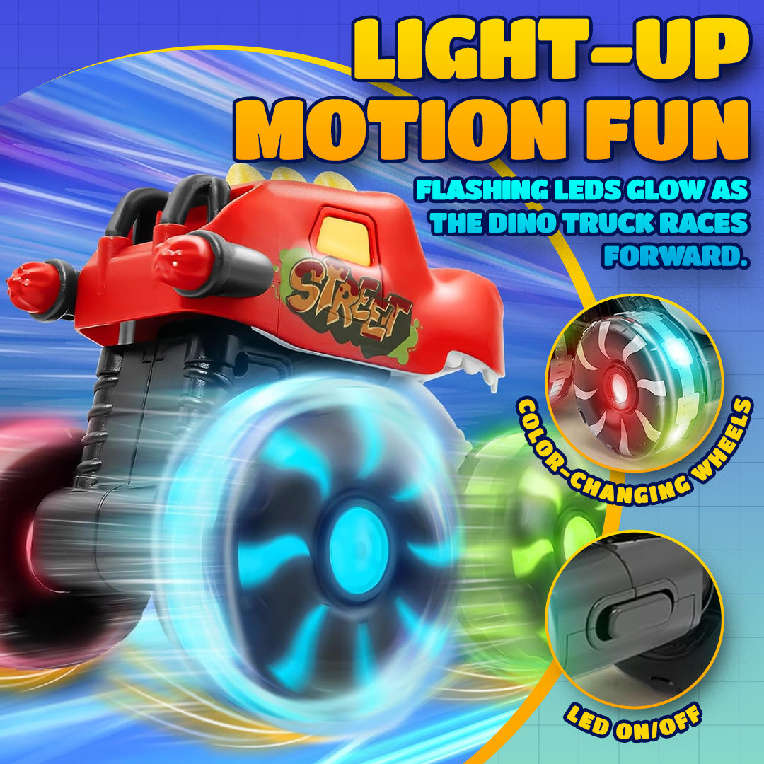 🚚 Press & Go Dino Truck Toy 🦖 | Motion-Activated Lights & Fun Sounds 🎁 Perfect Birthday Gift for Toddlers ✨