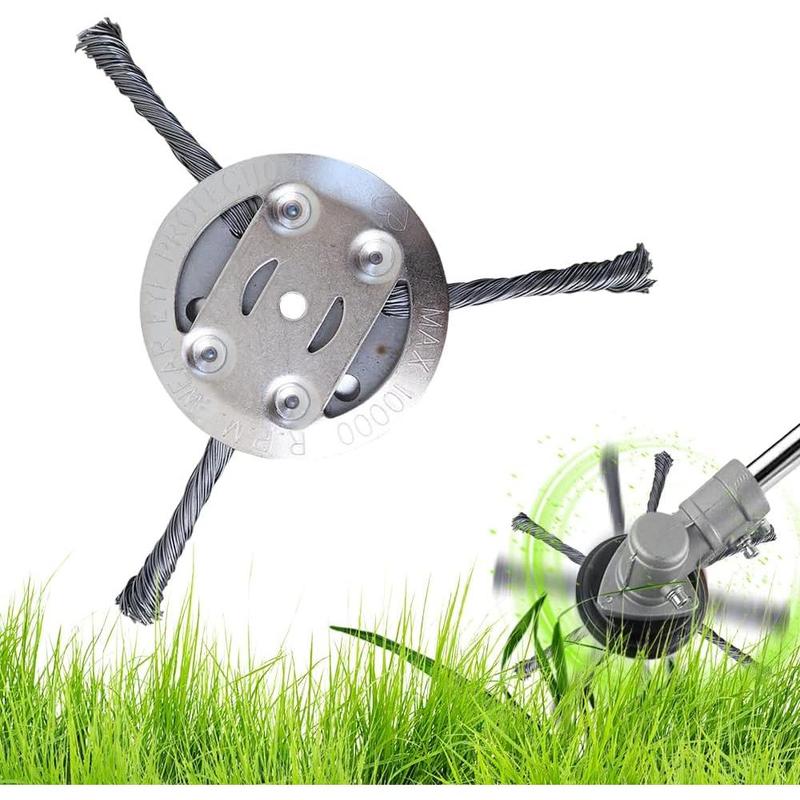 🌿 6-inch Steel Wire Brush Cutter Trimmer Head - 49% OFF! 💥 Durable & Efficient Weed Removal Tool for Lawn Care💥