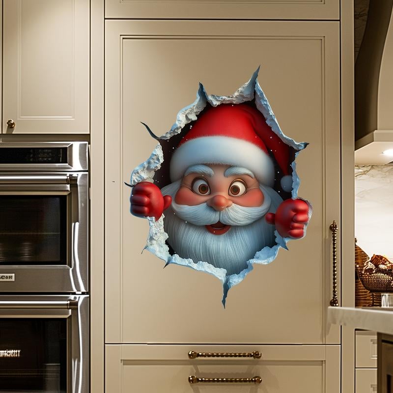 🔥Christmas Santa Creative Wall Sticker – Peel & Stick Holiday Decor | Damage-Free, Festive Home Décor✨