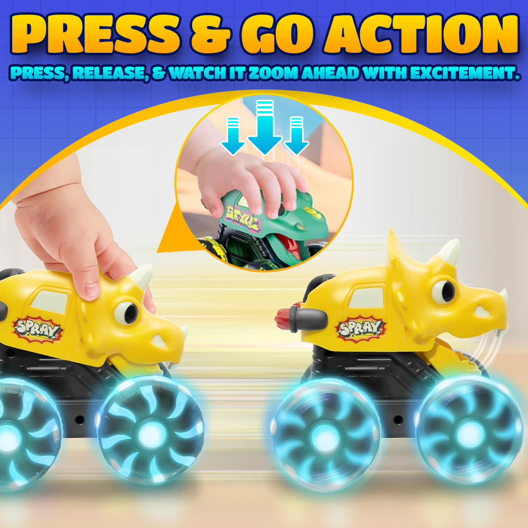 🚚 Press & Go Dino Truck Toy 🦖 | Motion-Activated Lights & Fun Sounds 🎁 Perfect Birthday Gift for Toddlers ✨