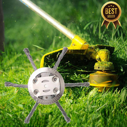 🌿 6-inch Steel Wire Brush Cutter Trimmer Head - 49% OFF! 💥 Durable & Efficient Weed Removal Tool for Lawn Care💥