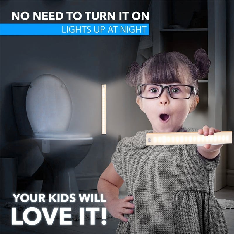 💡 No-Drill Smart Motion Sensor LED Light Bar — 🧲 Magnetic, 🔋 USB-C Rechargeable