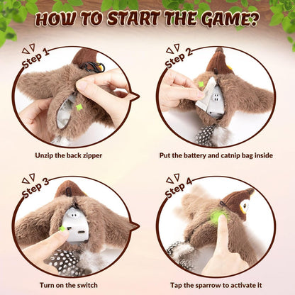 🔥Last Day 40% OFF - 🐾Interactive Chirping Bird Pet Toy