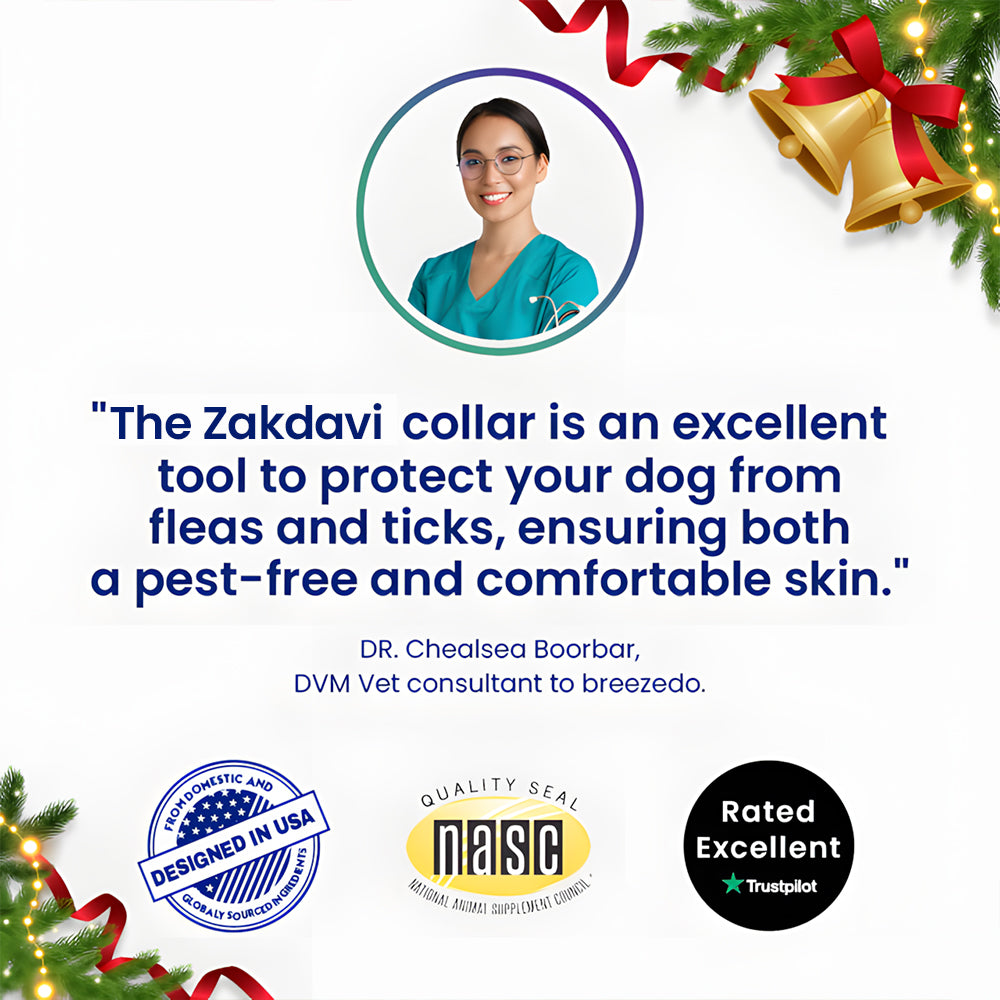 Zakdavi™ Adjustable Flea and Tick Collar for Dogs and Cats