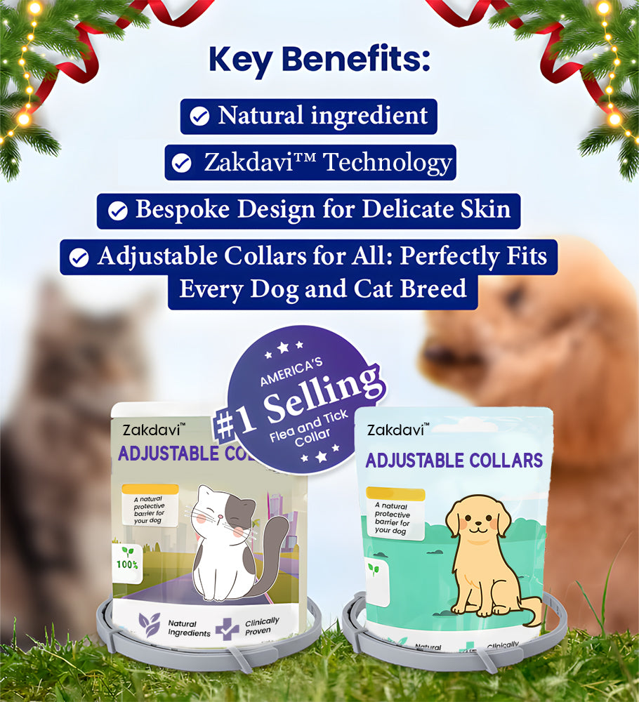 Zakdavi™ Adjustable Flea and Tick Collar for Dogs and Cats