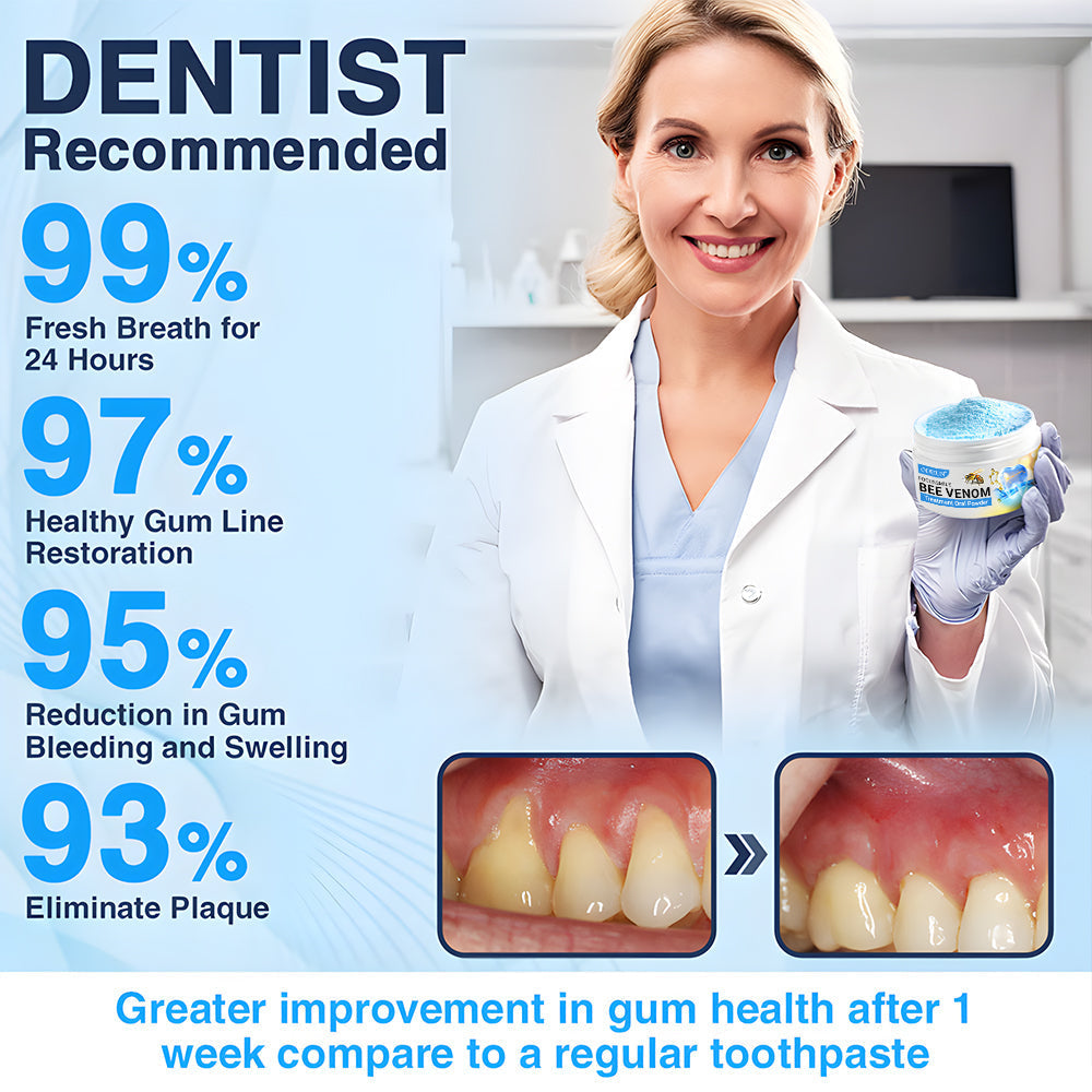 Odeiun™ Bee Venom Gum Repair Powder 🐝 (ADA Approved) 🎁 Flash Sale – Restore Teeth & Gums Now!