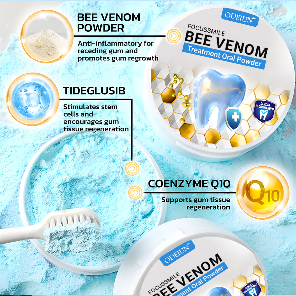 Odeiun™ Bee Venom Gum Repair Powder 🐝 (ADA Approved) 🎁 Flash Sale – Restore Teeth & Gums Now!