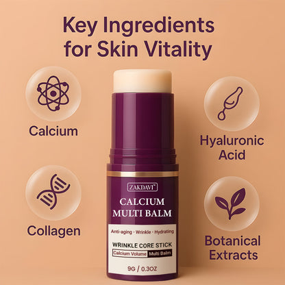 ✨ Zakdavi™ Calcium Multi Balm — Instant Lift & Line-Blur 💧 Anti-Aging Stick for Wrinkles, Sagging & Fine Lines