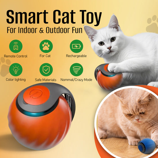 🐱Interactive Electric Roller Ball with Teasing Tail - Smart Cat Toy 🎉