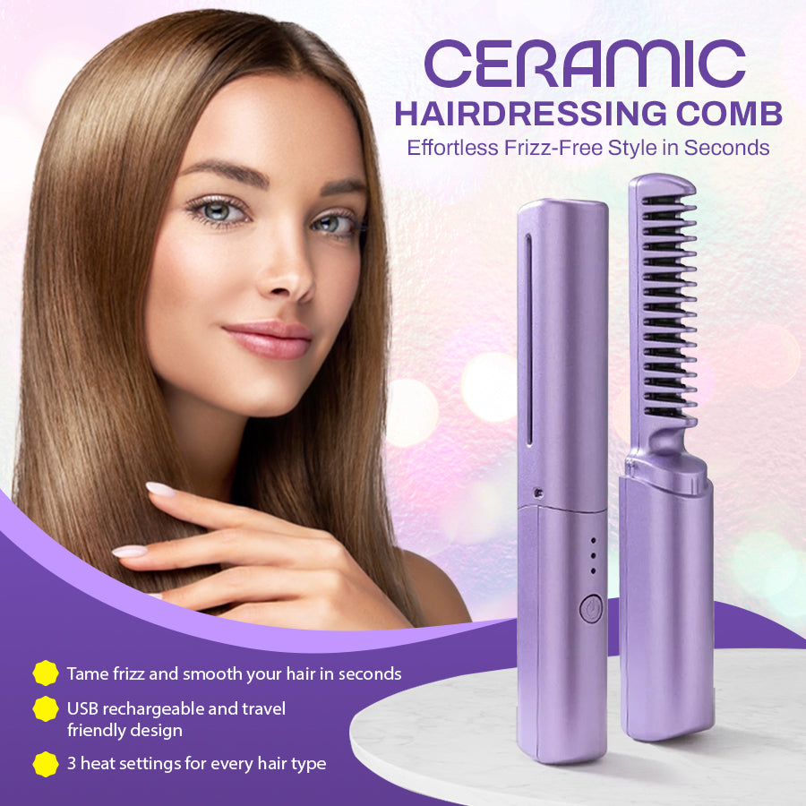 Ceramic Hairdressing Comb – Effortless Frizz-Free Style in Seconds