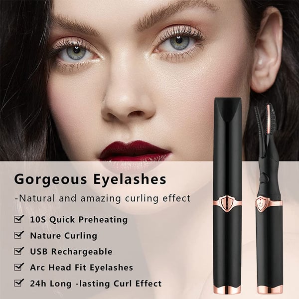 ✨ Electric Eyelash Curler - 8-Second Heat, 3 Temp Settings, Long-Lasting Curls  👁️
