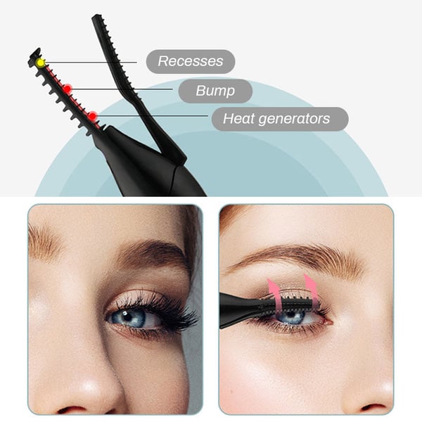 ✨ Electric Eyelash Curler - 8-Second Heat, 3 Temp Settings, Long-Lasting Curls  👁️