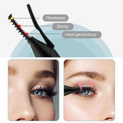 ✨ Electric Eyelash Curler - 8-Second Heat, 3 Temp Settings, Long-Lasting Curls  👁️