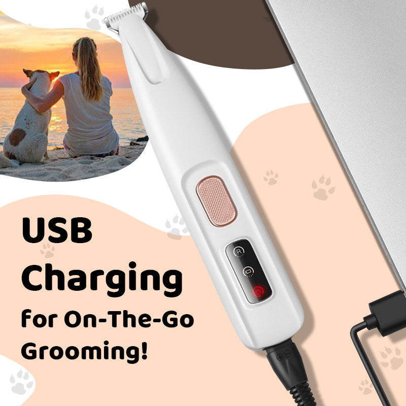 Silent & Waterproof Rechargeable Pet Shaver with LED Light