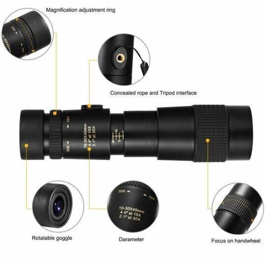 Zakdavi™ 2025 New 10–300x Zoom Monocular Telescope with 4K HD Clarity | 34mm Super Telephoto Lens