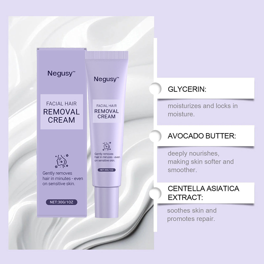 Negusy™ Facial Hair Removal Cream – Painless Beauty at Home
