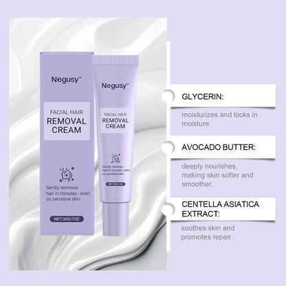 Negusy™ Facial Hair Removal Cream – Painless Beauty at Home