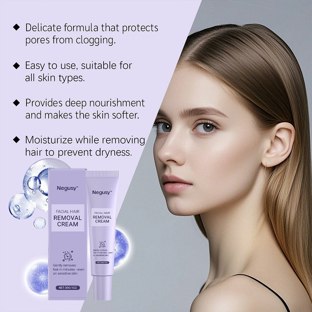 Negusy™ Facial Hair Removal Cream – Painless Beauty at Home