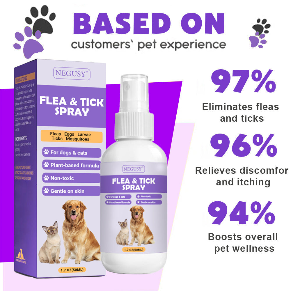 Negusy™ Natural Flea & Tick Spray – Fast-Acting, Safe & Gentle for Pets