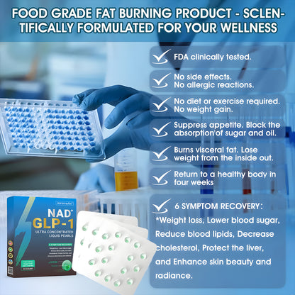 [Official Authorized Store] Jeremytis™ GLP-1 Ultra-Concentrated Liquid Pearls – With NAD+, Moringa, ACV & Keto BHB | Clinically Proven for Diabetes, Obesity & Cardiovascular Health Support