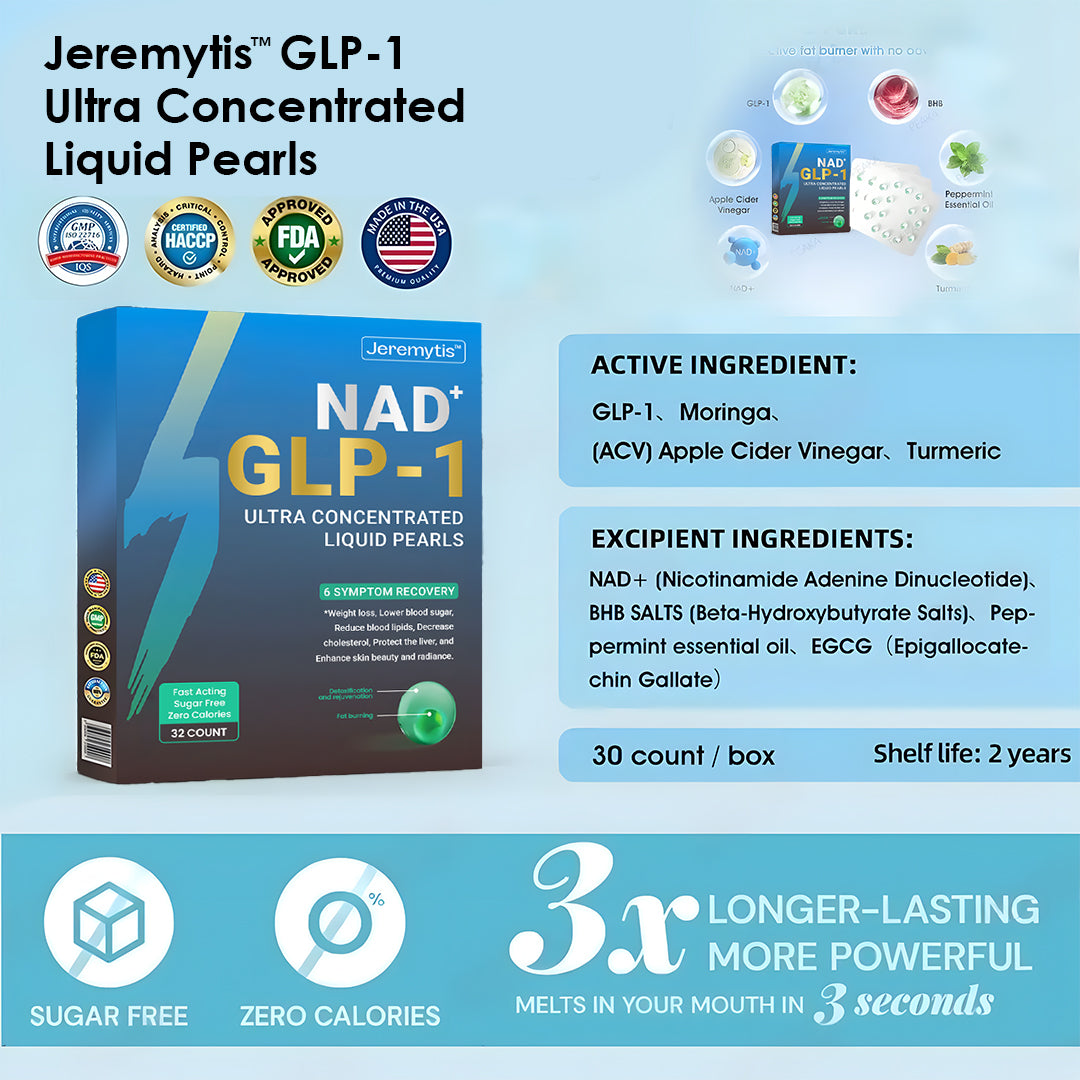 [Official Authorized Store] Jeremytis™ GLP-1 Ultra-Concentrated Liquid Pearls – With NAD+, Moringa, ACV & Keto BHB | Clinically Proven for Diabetes, Obesity & Cardiovascular Health Support