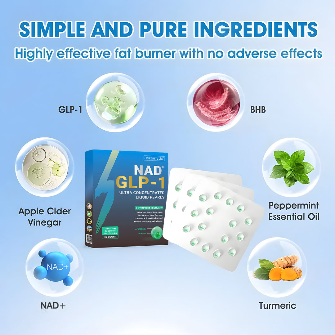 [Official Authorized Store] Jeremytis™ GLP-1 Ultra-Concentrated Liquid Pearls – With NAD+, Moringa, ACV & Keto BHB | Clinically Proven for Diabetes, Obesity & Cardiovascular Health Support