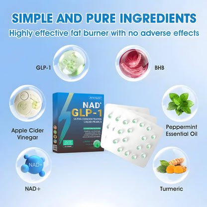 [Official Authorized Store] Jeremytis™ GLP-1 Ultra-Concentrated Liquid Pearls – With NAD+, Moringa, ACV & Keto BHB | Clinically Proven for Diabetes, Obesity & Cardiovascular Health Support