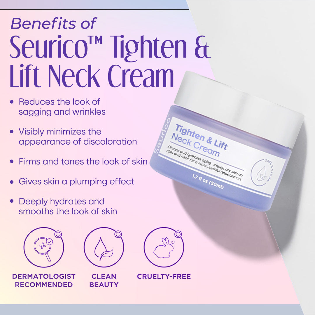 🌸 Seurico™ Miracle Neck Cream: Erase "Turkey Neck" & "Tech Neck" Lines Visible Lift & Smoothness in 4 Weeks
