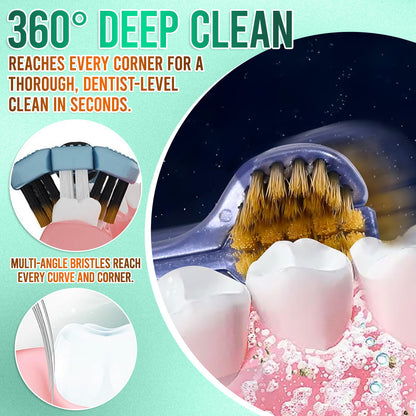✨ 360° Tri-Head Toothbrush: The Ultimate Clean for Braces & Sensitive Gums 🦷