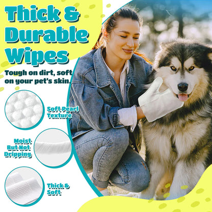 🔥 ODEIUN™ Rinse-Free Dog Shampoo Mitts – Hypoallergenic Pet Bath Wipes | 6-Pack for Easy Grooming & Sparkling Clean Fur 🐶✨
